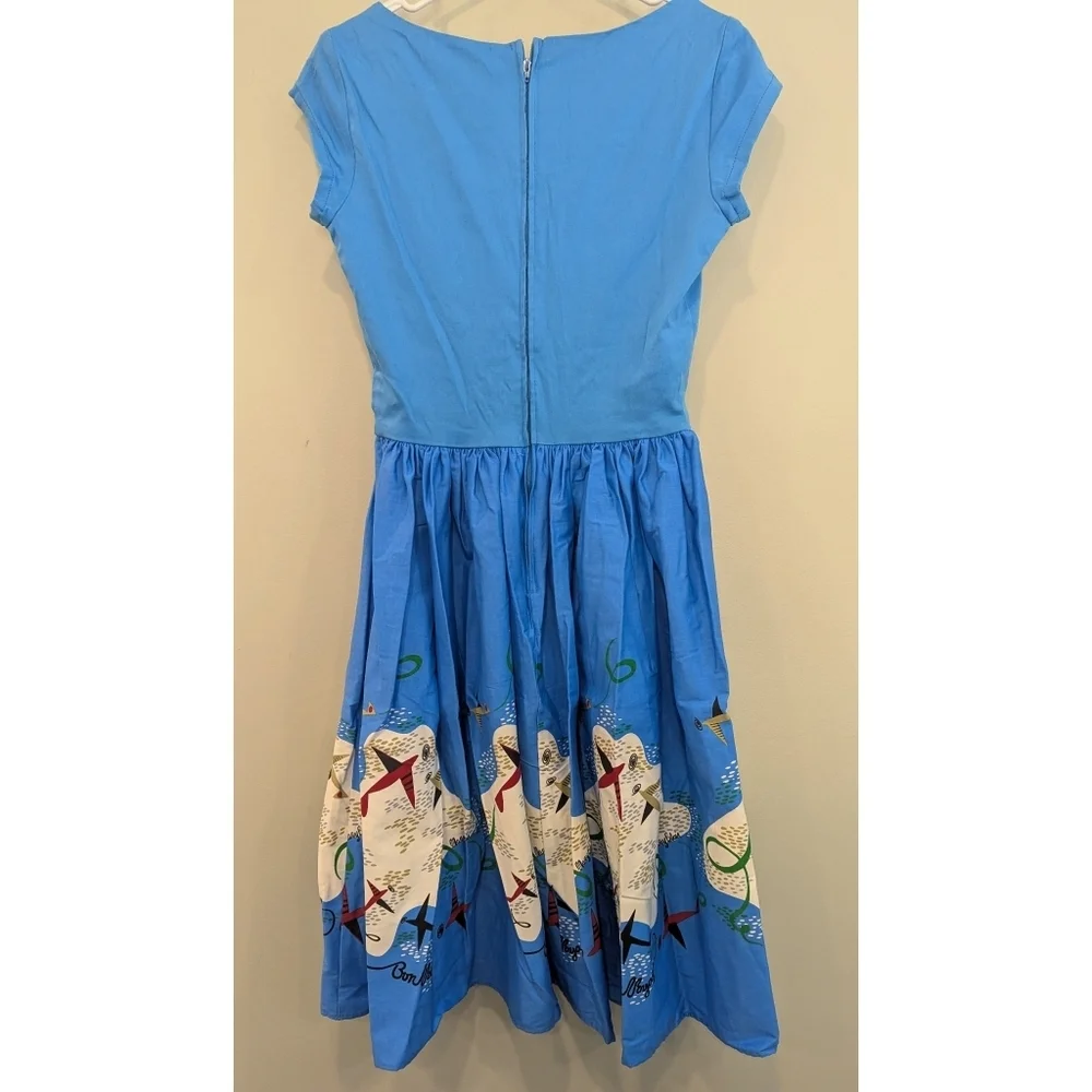 NWT Mary Blair Pinup Couture Bon Voyage Planes Dress Size Small - Picture 7 of 8